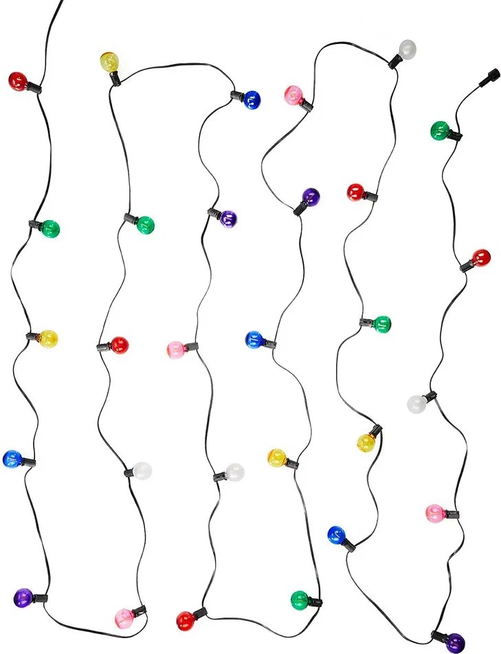 RAINBOW BULBS LED kültéri égősor, 30 színes égővel