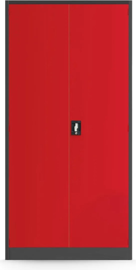 Műhelyszekrény táblákkal és fiókokkal, antracit-piros, 920x1850x500 mm: DAREK
