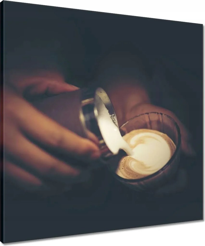 Vászonkép 60x60 Kávéscsésze latte art