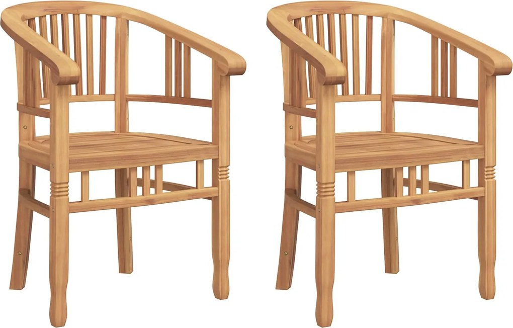vidaXL Szék 2 pcs Barna 63 x 58 x 89 cm Tömör Teakfa