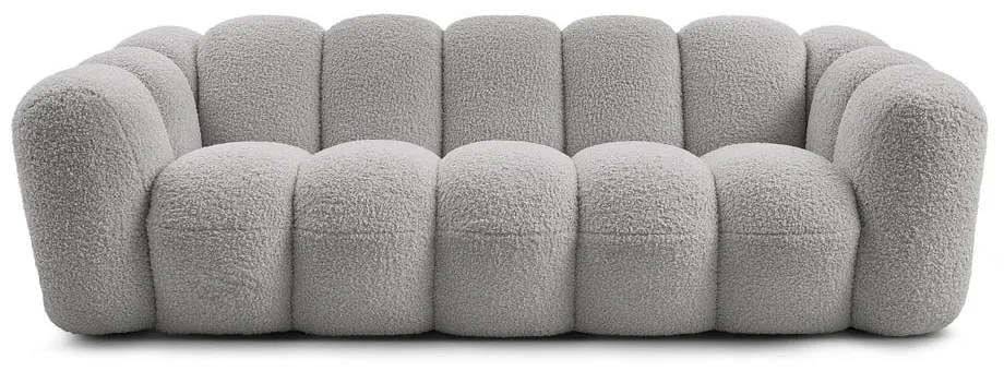 Világosszürke buklé kanapé 232 cm Hippolyte – Bobochic Paris