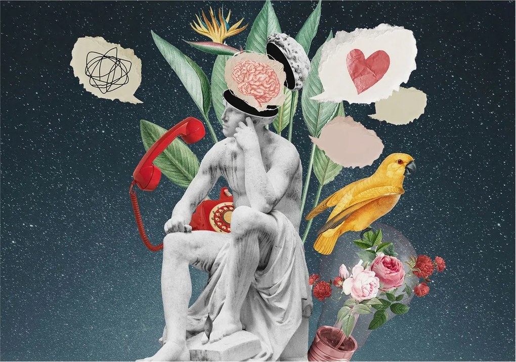 Divatos Flizelin Fali Tapéta Furnér Szürreális Művészet 208x146