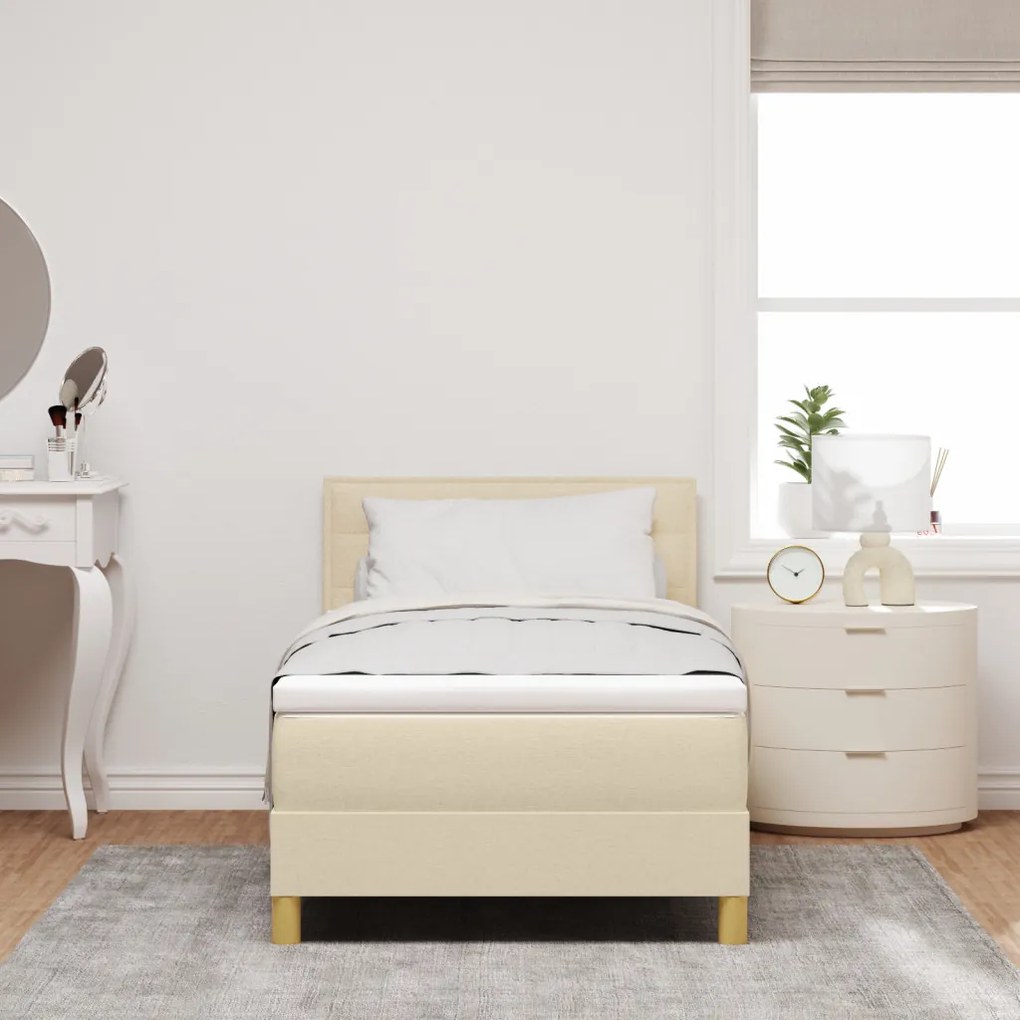 Box Spring Ágy Matraccal & LED Krém 100x200 cm Szövet