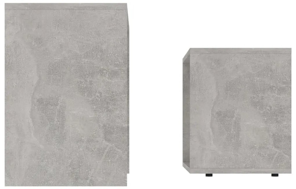Betonszürke szerelt fa dohányzóasztal szett 48 x 30 x 45 cm