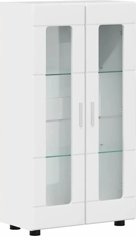vidaXL Széf FLORIN Magas Fényű Fehér 55,5 x 29 x 103 cm Faanyag