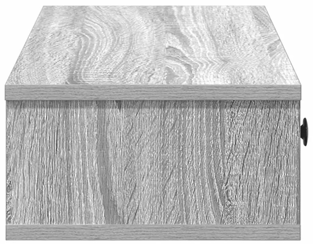 Falipolc fiókokkal szürke sonoma 60x28x15 cm műszaki fa