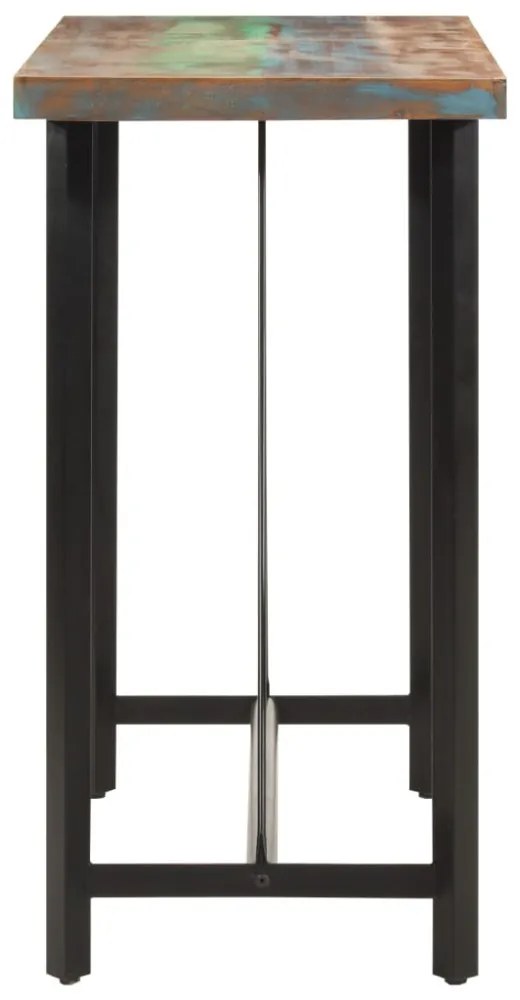 tömör újrahasznosított fa és vas bárasztal 110 x 55 x 107 cm