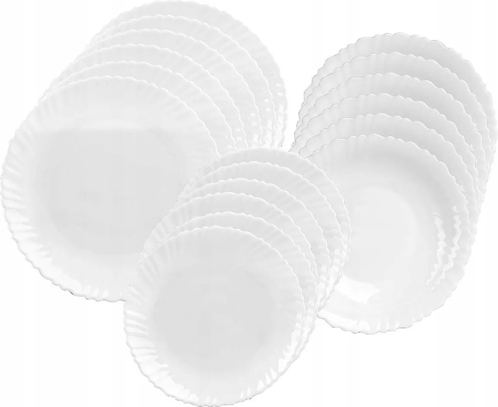 Étkészlet Tányér Szett 18EL 6 Személyes Fehér