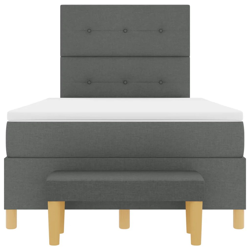 Boxspring Ágy Matrac & Pad Sötétszürke 120x190 cm Szövet