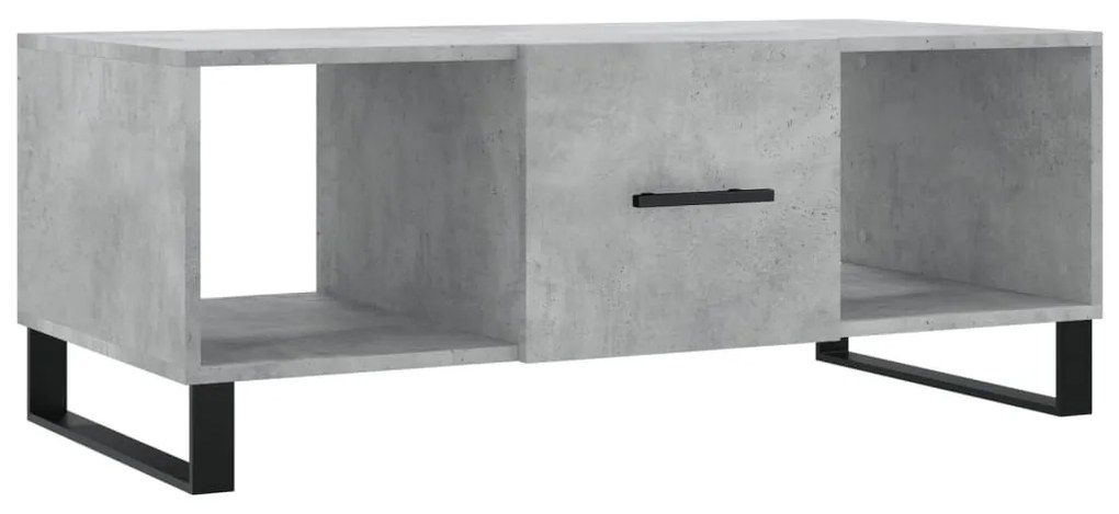 Betonszürke szerelt fa dohányzóasztal 102 x 50 x 40 cm