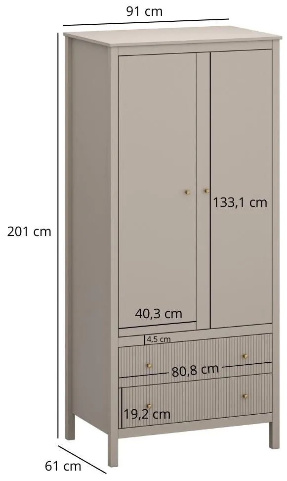 Ruhásszekrény Karankas (taupe) . Akció -17%. 1116953
