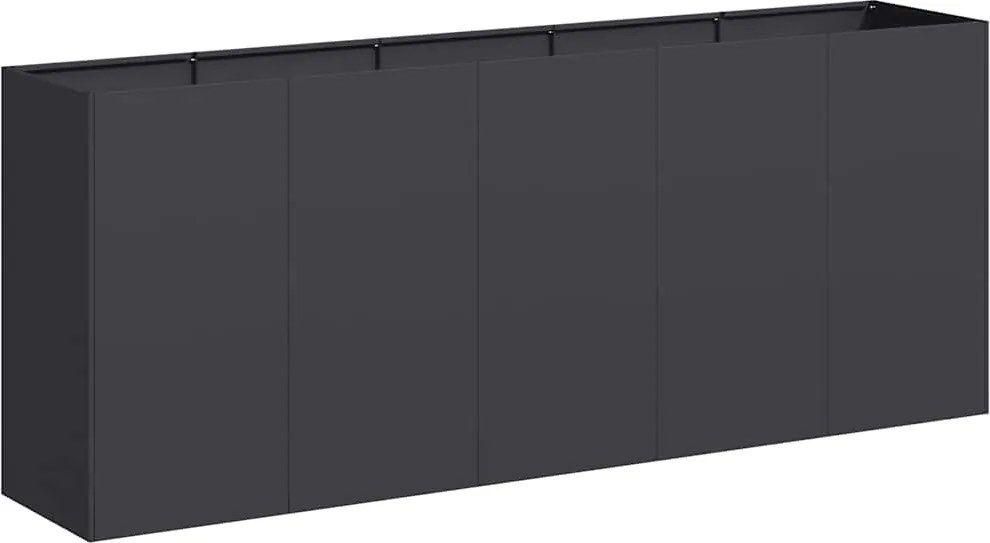 vidaXL ültetvény fekete 200x40x80 cm hidegen hengerelt acélból