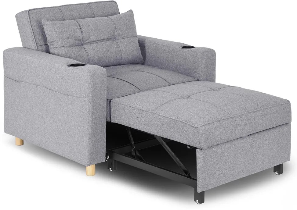 Ágyazható Fotel Szürke Kárpittal. SOLOR