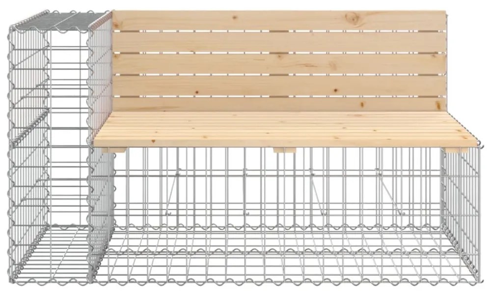 tömör fenyőfa gabion kerti pad 347x71x65,5 cm