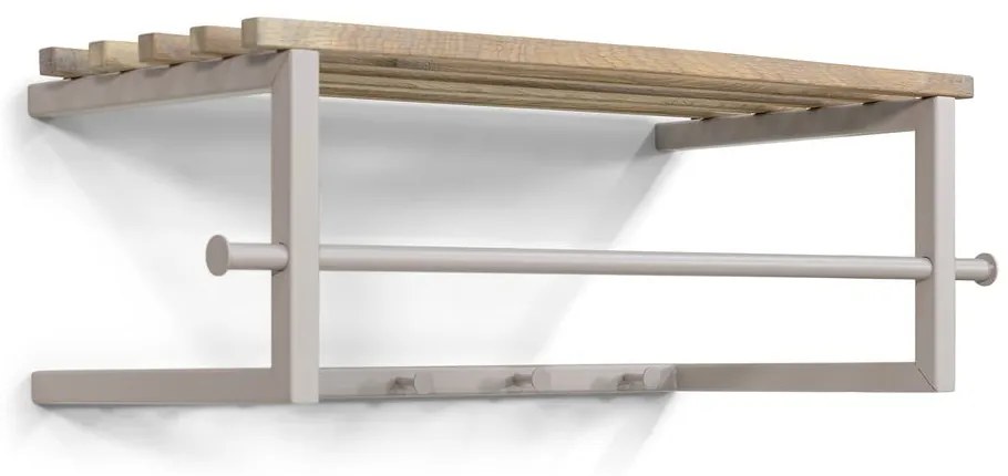 Natúr színű-szürkésbarna fém fali fogas polccal 76 cm Marco – Spinder Design