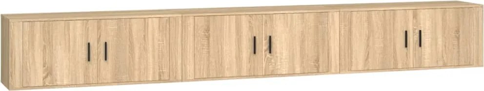 vidaXL 3 db sonoma tölgy színű fali TV-szekrény 100 x 34,5 x 40 cm