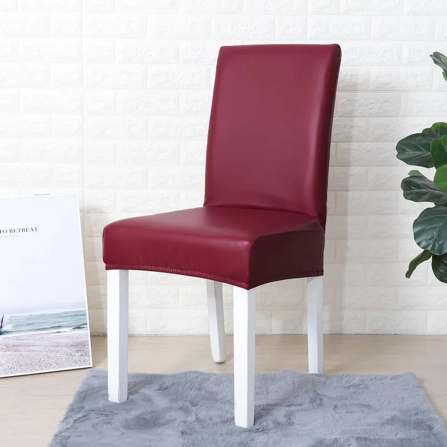 SzékHuzat Étkezőszékre (vízálló műbőr, rugalmas, mosható, bordó)