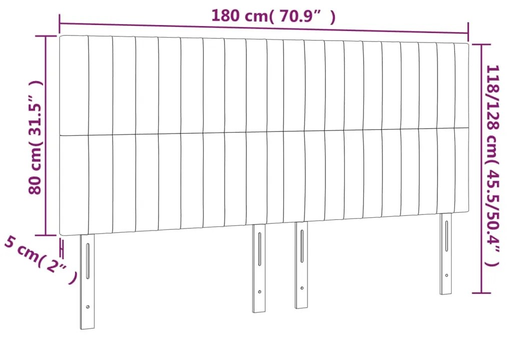 4 db sötétszürke szövet fejtámla 90x5x78/88 cm