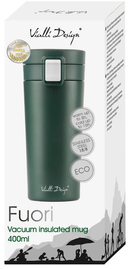 Fuori zöld thermo utazóbögre, 400 ml - Vialli Design