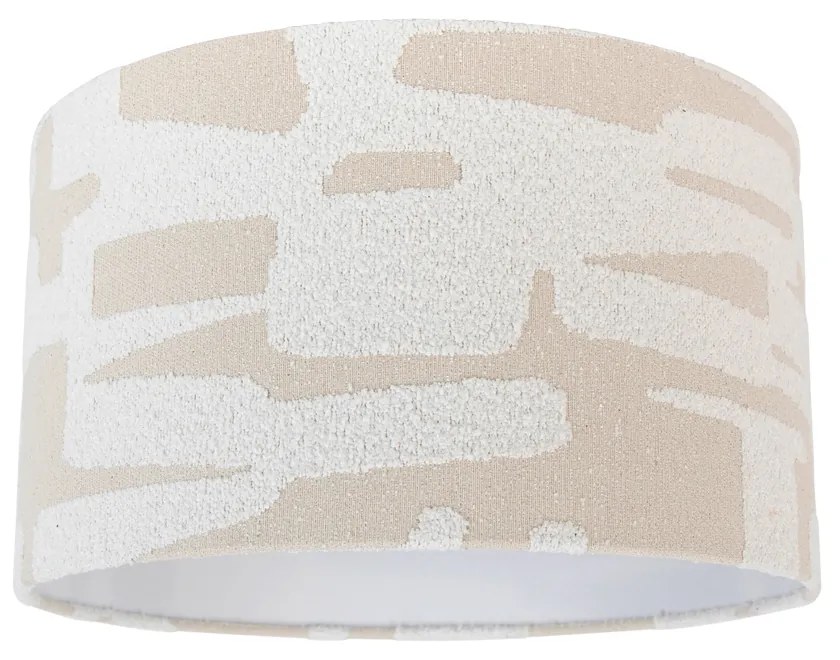 Szövet lámpaernyő fehér bézs csíkos 35/35/20