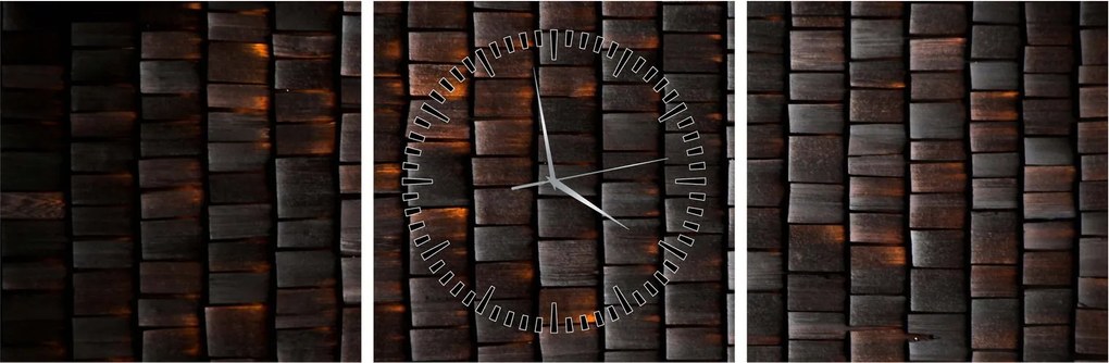 Modern absztrakt kép (órával) (90x30 cm)