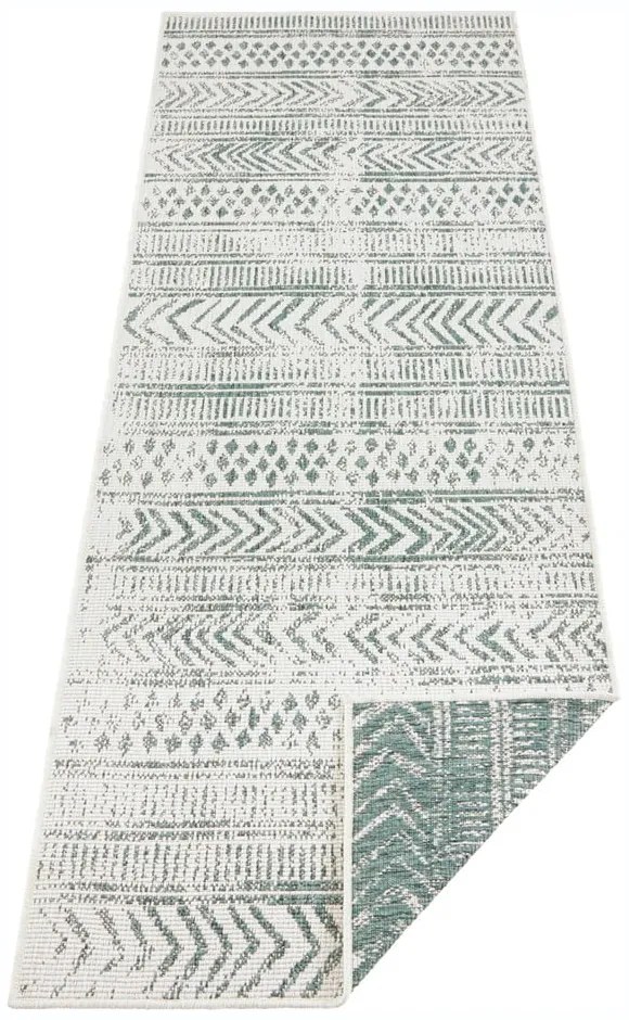 Biri zöld-krémszínű kültéri szőnyeg, 80 x 350 cm - NORTHRUGS