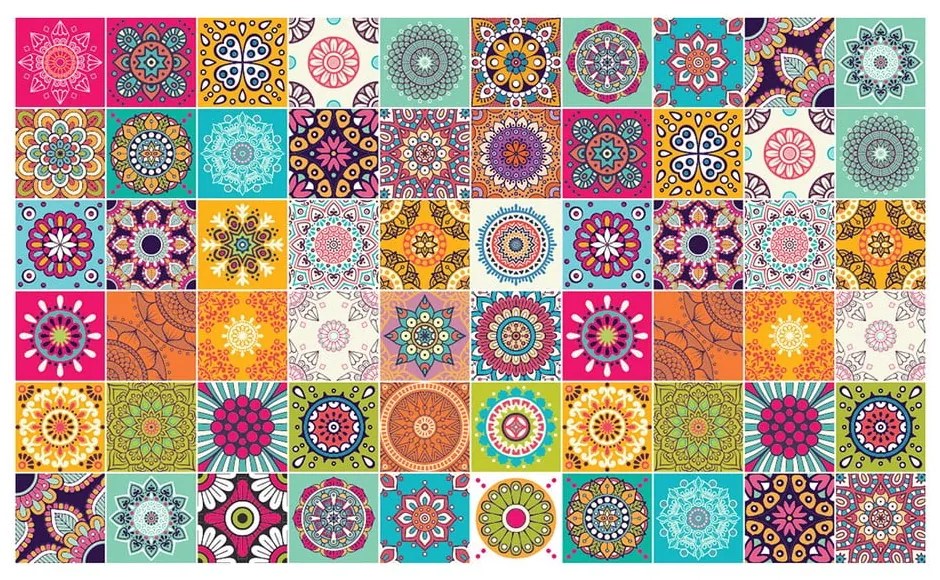Flow 60 darabos dekormatrica szett padlóra, 10 x 10 cm - Ambiance
