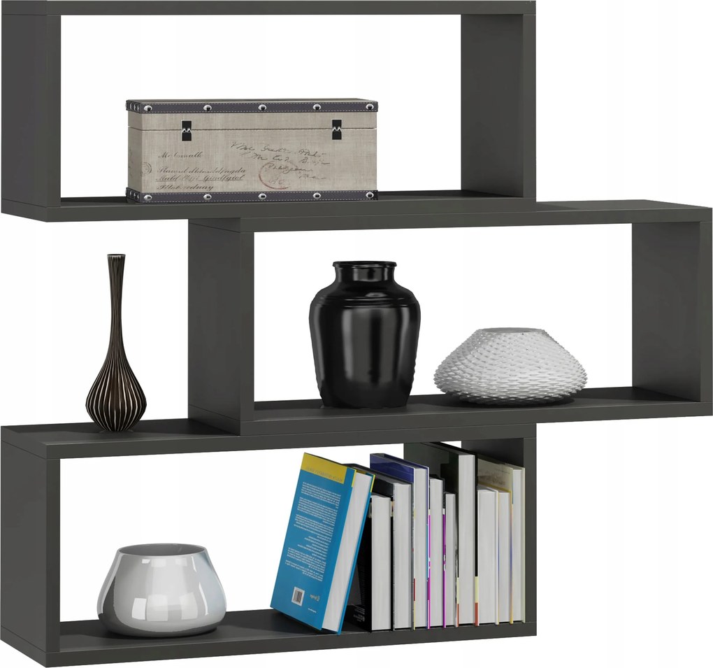 Falra akasztható polc Adam antracit szürke Per könyvespolc