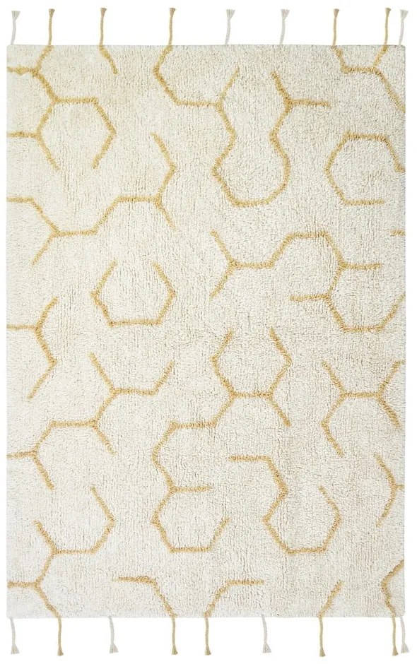 Krémszínű pamut gyerek játszószőnyeg 90x130 cm Pollination – Lorena Canals