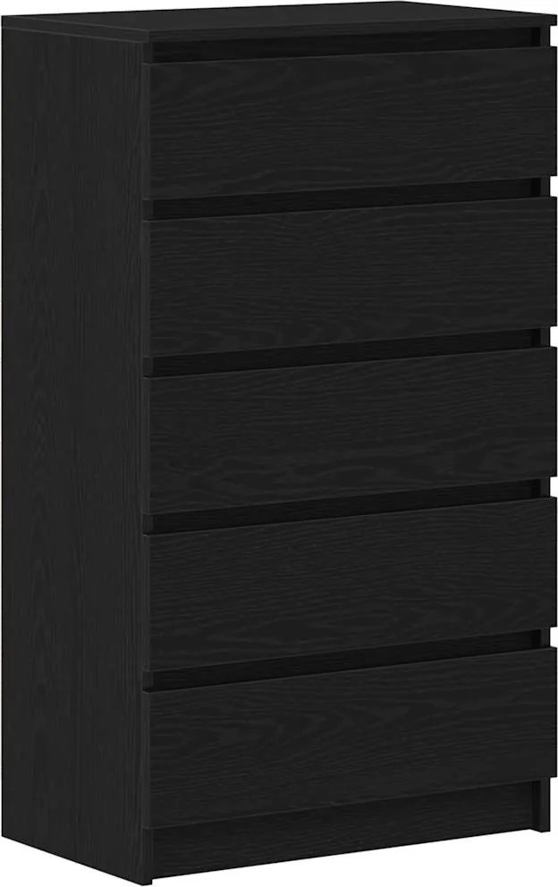 vidaXL fekete tölgy szerelt fa fiókos szekrény 60 x 36 x 103 cm