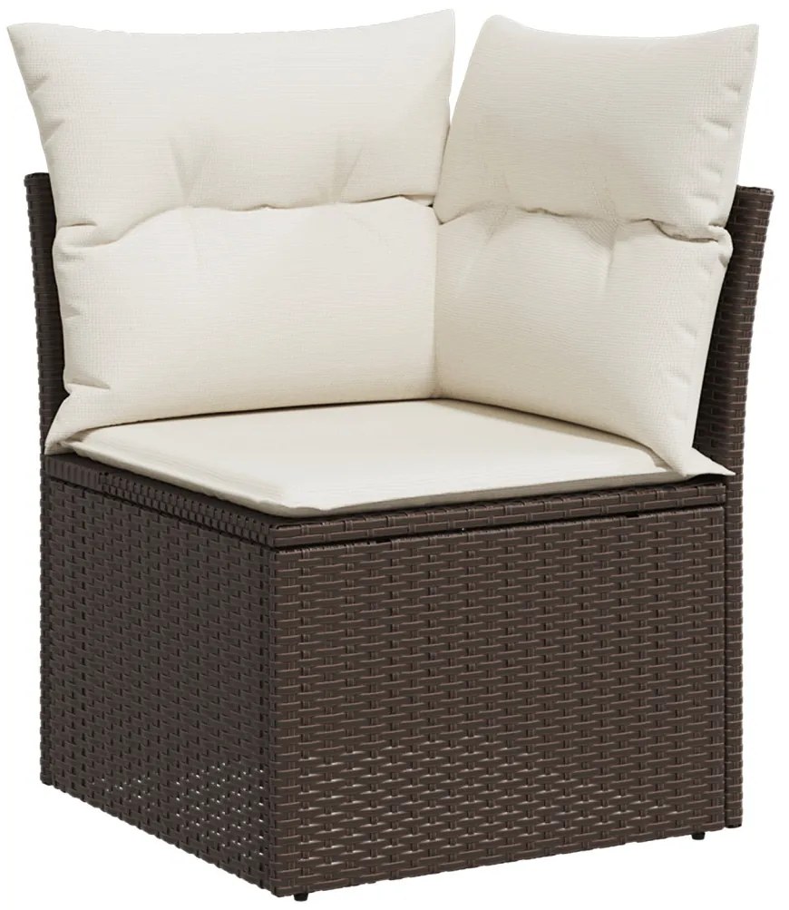 8 darabos kert kanapé szett párnákkal Barna Poly Rattan, 2 fős kert kanapé párnákkal Barna Poly Rattan