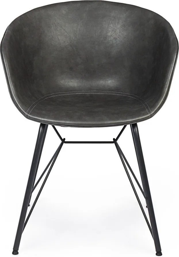 Sötétszürke kárpitozott étkezőszék Warhol – Bizzotto