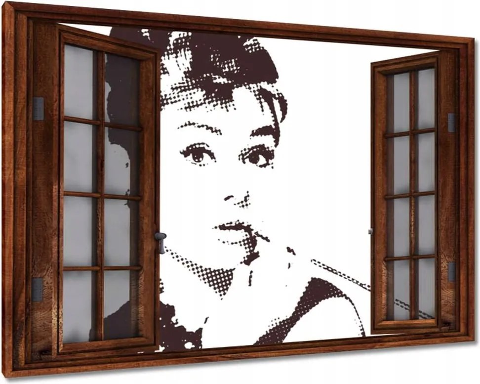 Vászonkép 120x80 Audrey Hepburn Szivar
