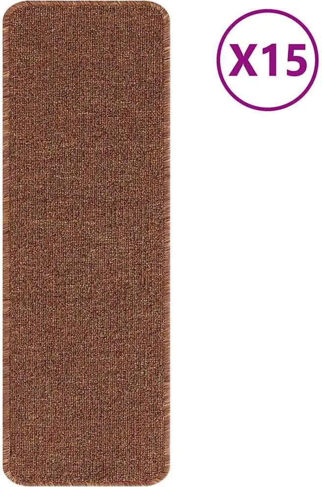 vidaXL Csúszásmentes Lépcsőszőnyegek 15 pcs Sárga 60 x 25 cm PP