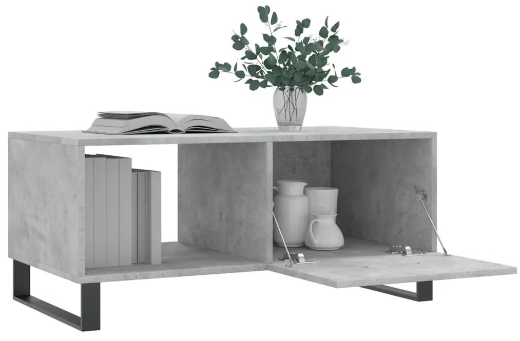 Betonszürke szerelt fa dohányzóasztal 90 x 50 x 40 cm