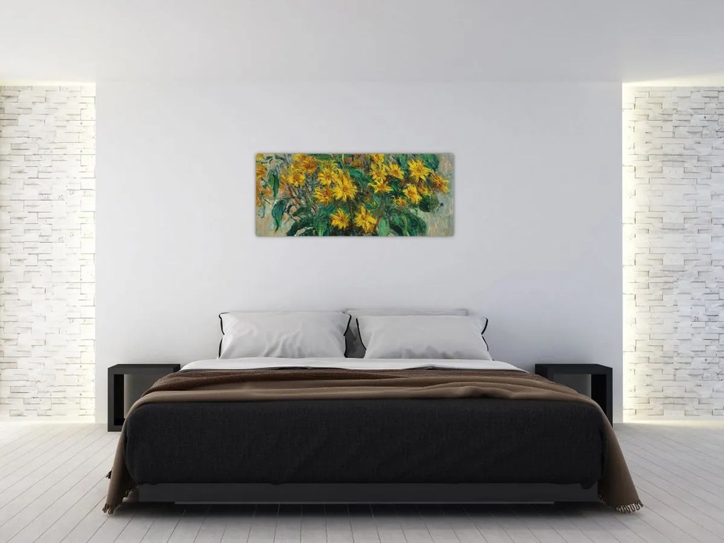 Kép - Claude Monet, Jerusalem Artichoke Flowers, reprodukciók (120x50 cm)