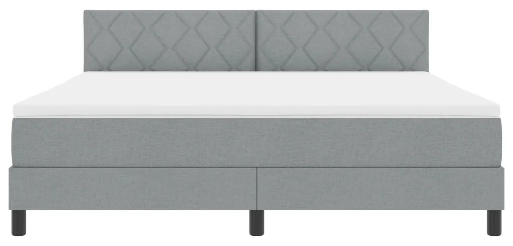 Boxspring Ágy Matraccal Világosszürke 180x200 cm Szövet