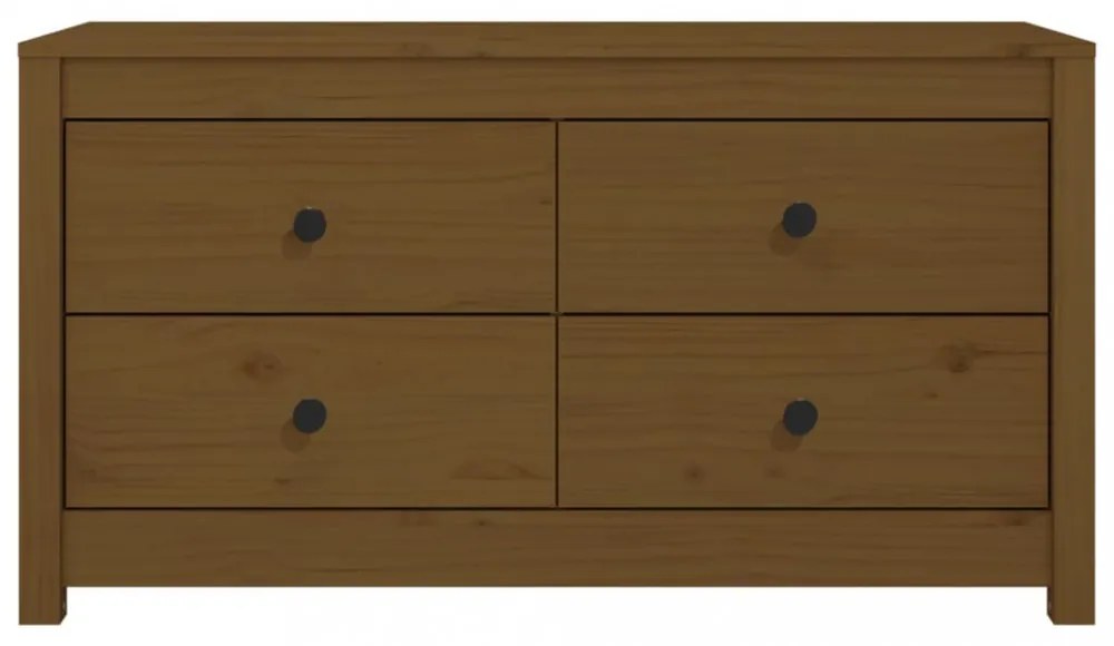 mézbarna tömör fenyőfa kisszekrény 100x40x54 cm