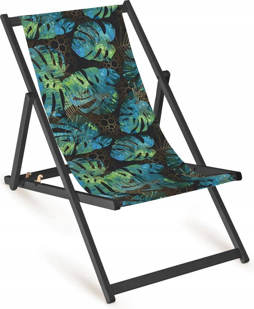 Összecsukható Kerti Napozóágy Levelek Monstery Fából Készült Strand Napozóágy Nyomtatott
