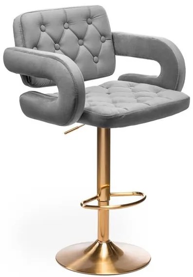 HR8403W Acél modern velúr szék arany lábbal