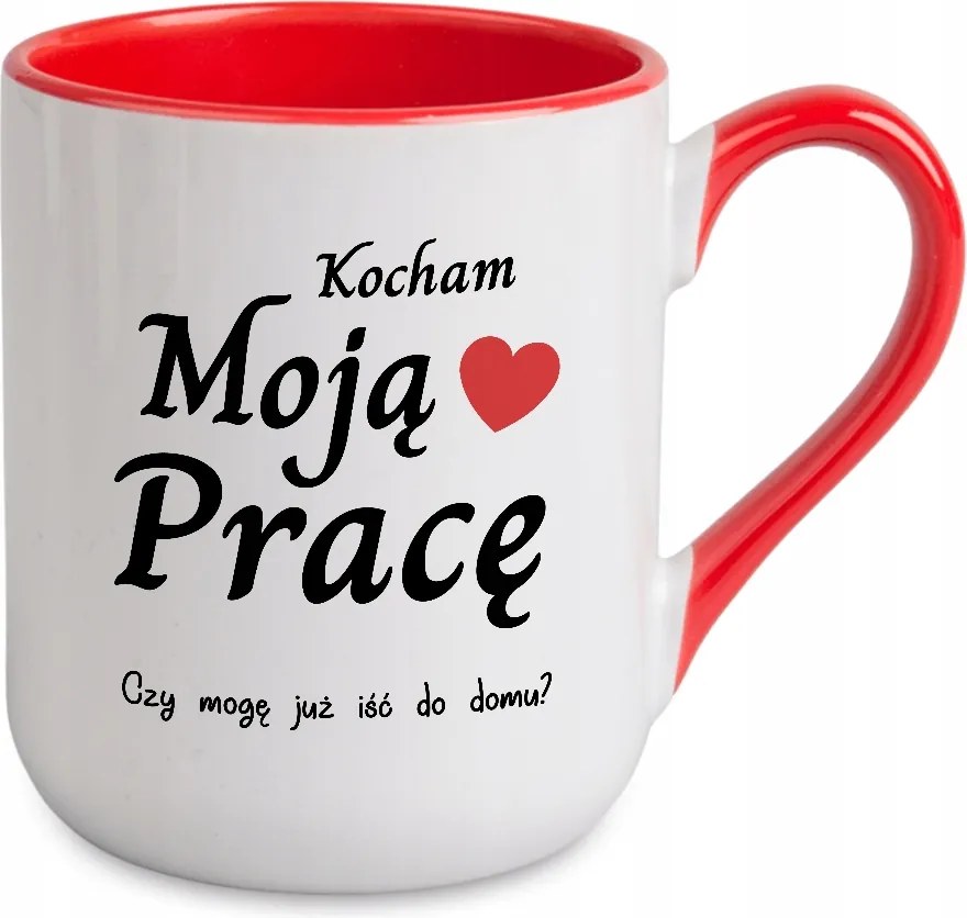 Caffe Bögre 300ml Belső Piros Ajándék Karácsonyra Szeretem A Munkámat