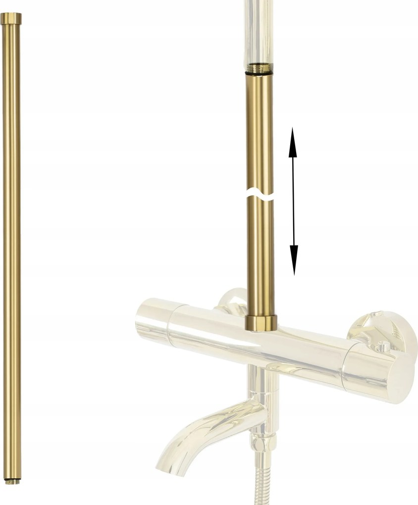 Hosszabbító Rea zuhanyszetthez Adapter 60 cm Arany Csiszolt