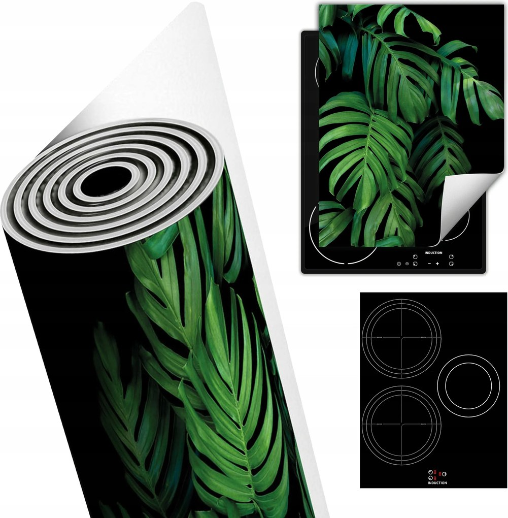 Tűzhelyvédő Szőnyeg Asztali Dekoráció 40x52 fekete Monstera