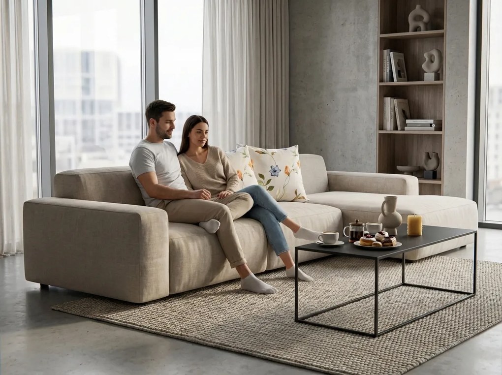 Mikroflanel párnahuzat GENTLE LEAVES 40x50 cm, krém