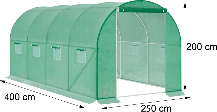 Melegház fólia 200x250x400 cm váz nélkül