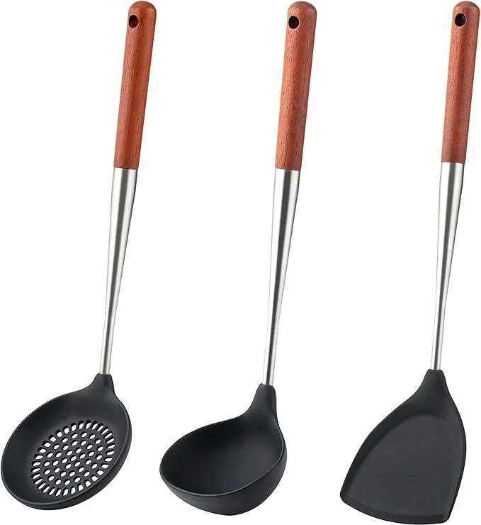 Szilikon konyhai eszközök szett 3 db-os merőkanál konyhai lapát non-stick