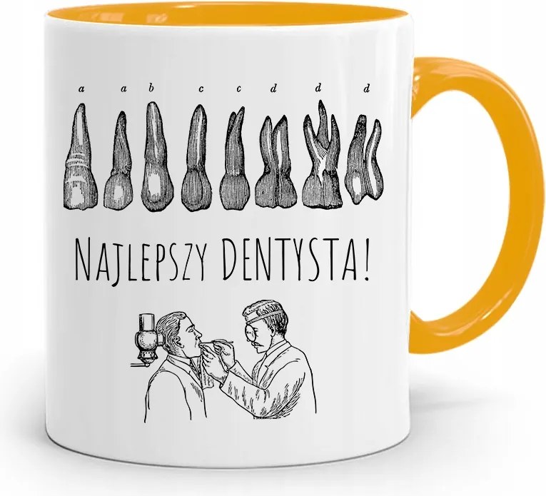 Sárga Fogorvos Ajándék Bögre A Legjobb Fogorvos! fényképes nyomattal