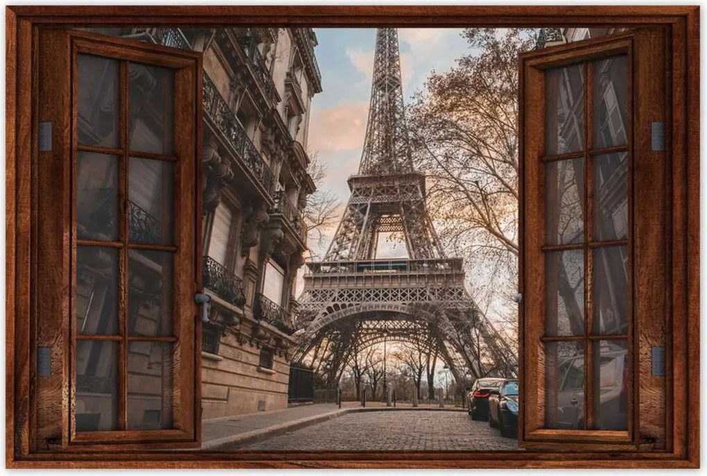 Poszterek 90x60 Eiffel-torony Párizs utca