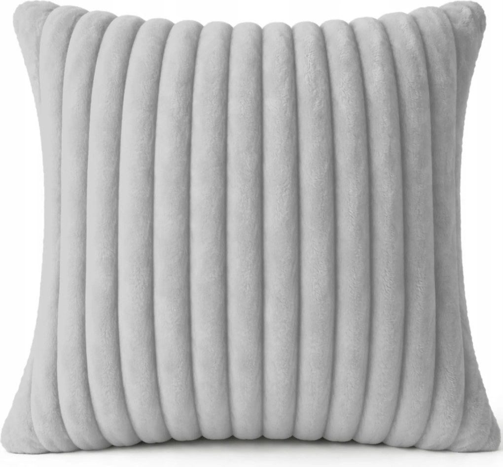 Dekoratív Párnahuzat Dombornyomott Csíkos Párnahuzat 40X40 CM Plüss Szürke 543