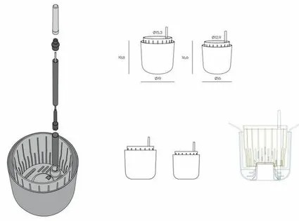 Plastia öntözőedény Tolita Air rózsaszín , átmérő16 cm